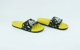 Adidas black and yellow slides for men