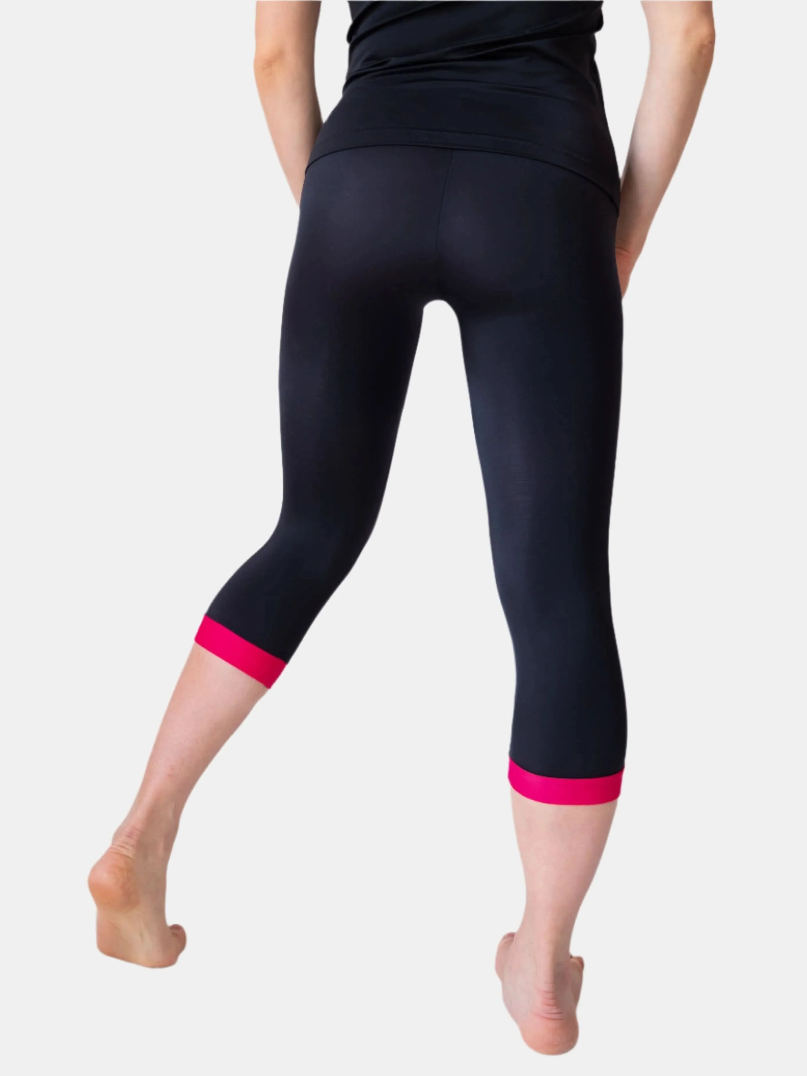 Black Fuchsia Capri Leggings Jupiter