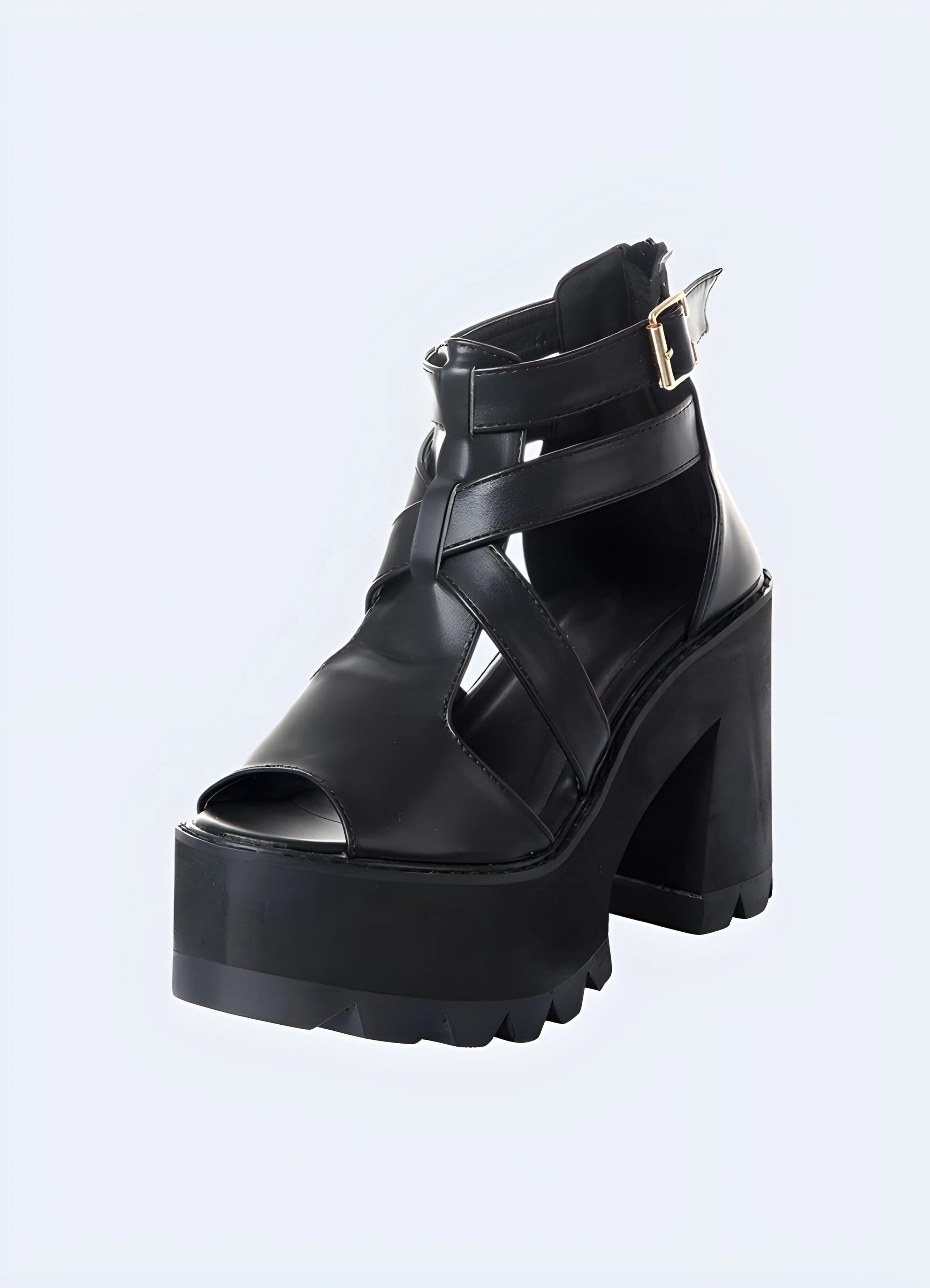 Black Sandals Chunky Heel