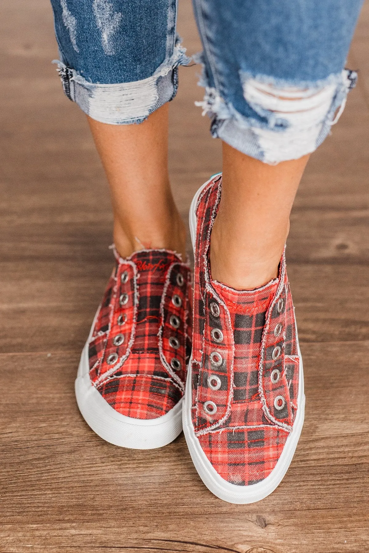 Blowfish Play Sneakers- Red Grand Canyon Plaid