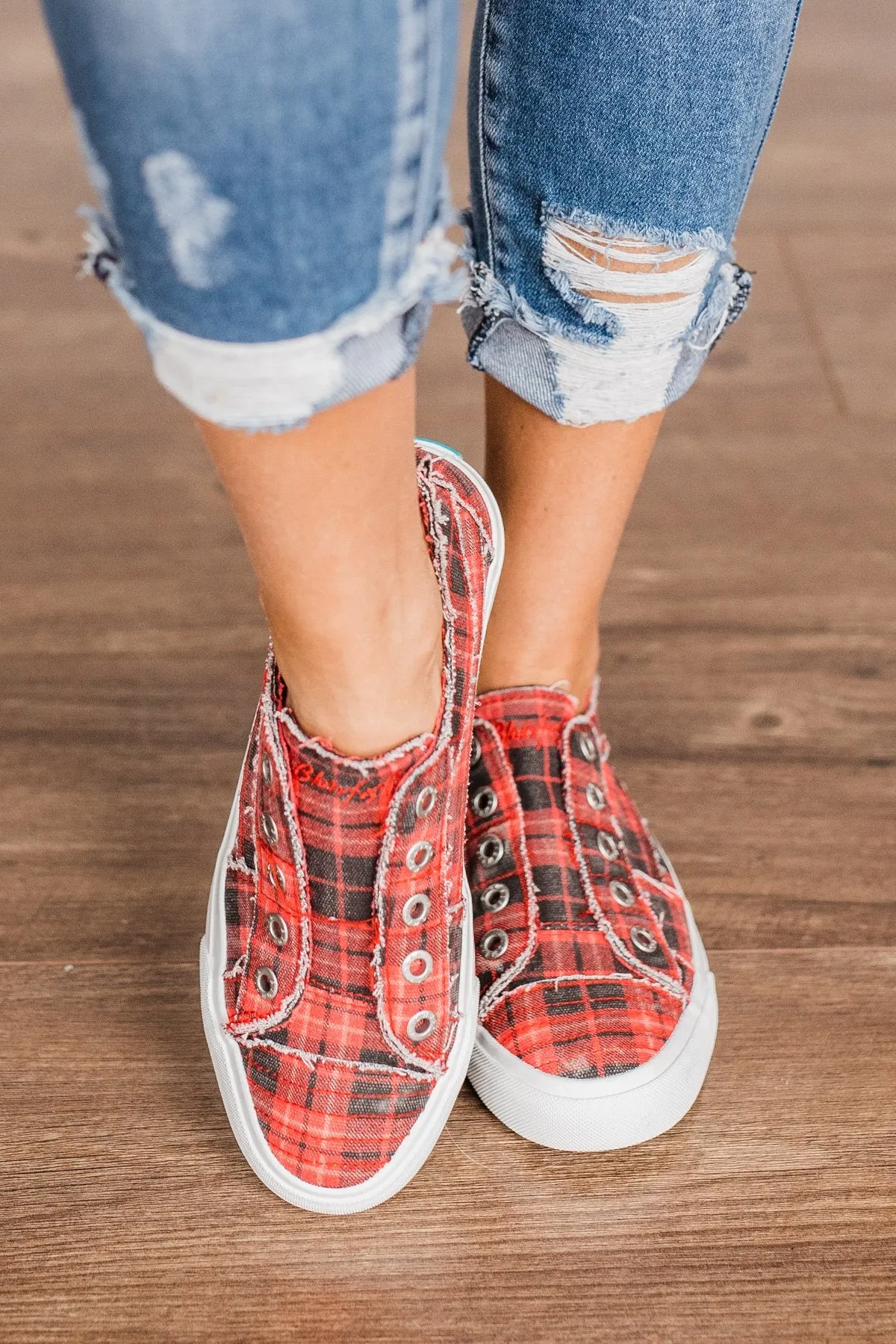 Blowfish Play Sneakers- Red Grand Canyon Plaid