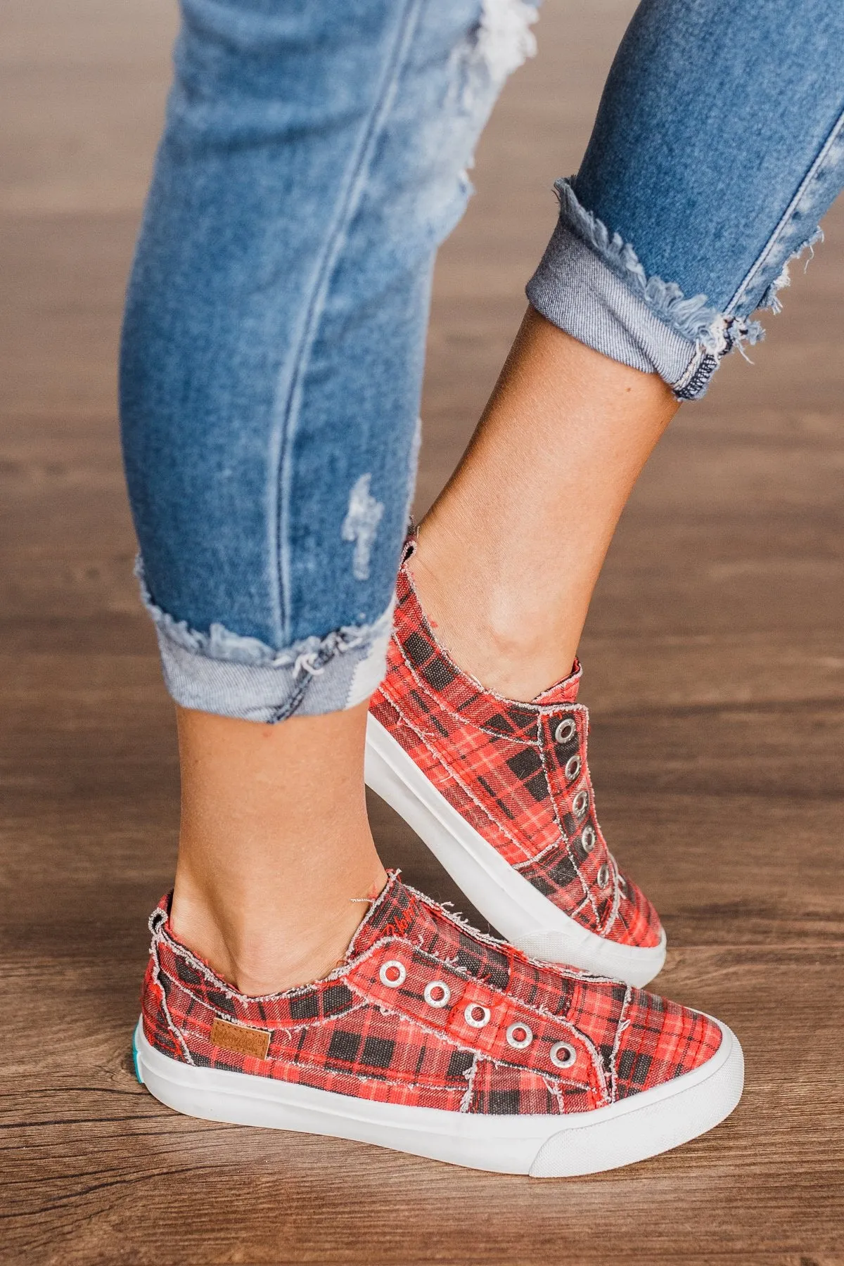 Blowfish Play Sneakers- Red Grand Canyon Plaid