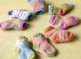 Bright Baby Sock Booties (Knit)