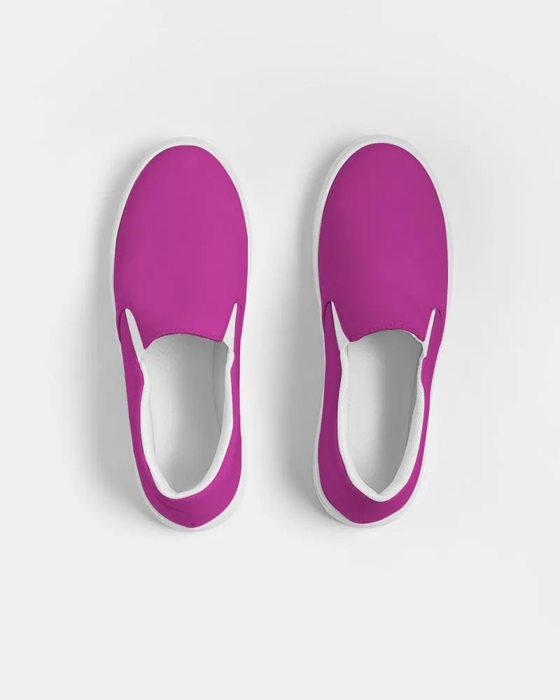 Bright Magenta Purple Slip-On Canvas Sneakers | Men's | Bright Pure Magenta Purple | C25M100Y0K0