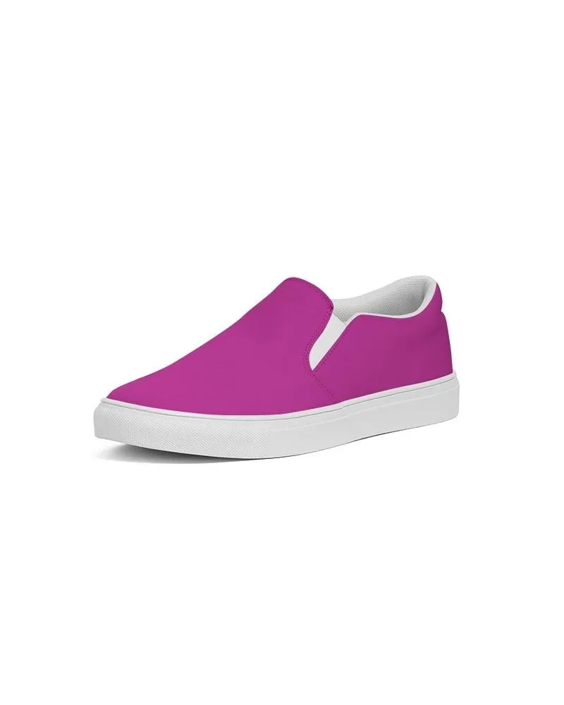 Bright Magenta Purple Slip-On Canvas Sneakers | Men's | Bright Pure Magenta Purple | C25M100Y0K0