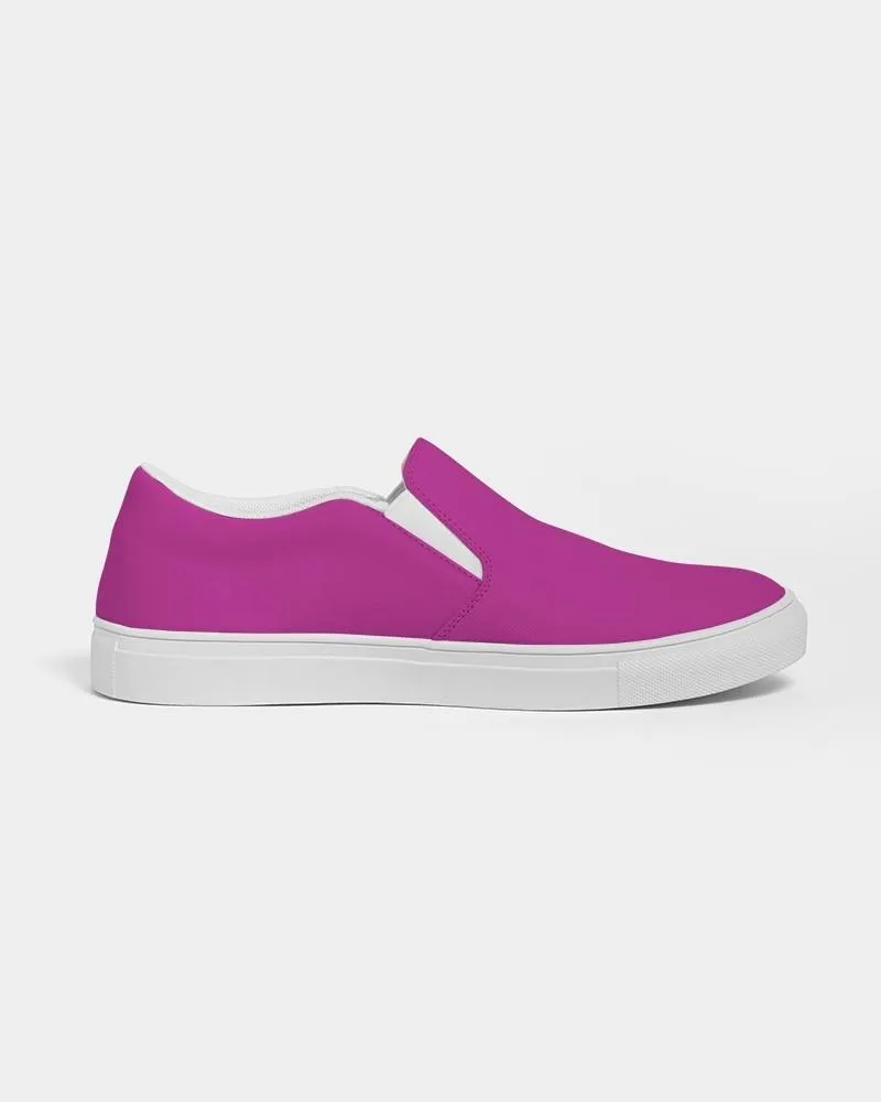 Bright Magenta Purple Slip-On Canvas Sneakers | Men's | Bright Pure Magenta Purple | C25M100Y0K0