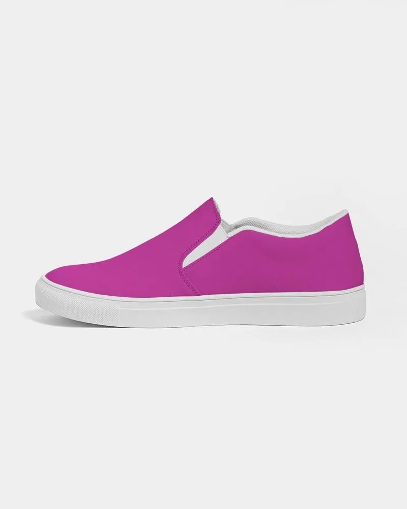 Bright Magenta Purple Slip-On Canvas Sneakers | Men's | Bright Pure Magenta Purple | C25M100Y0K0