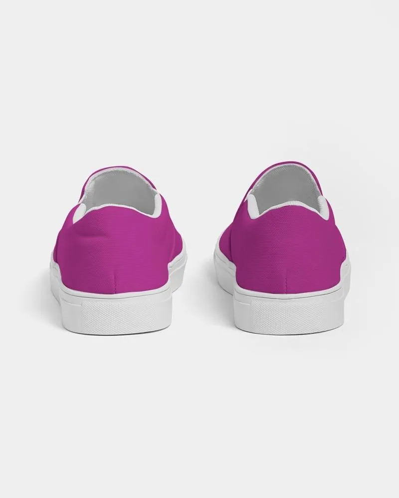 Bright Magenta Purple Slip-On Canvas Sneakers | Men's | Bright Pure Magenta Purple | C25M100Y0K0