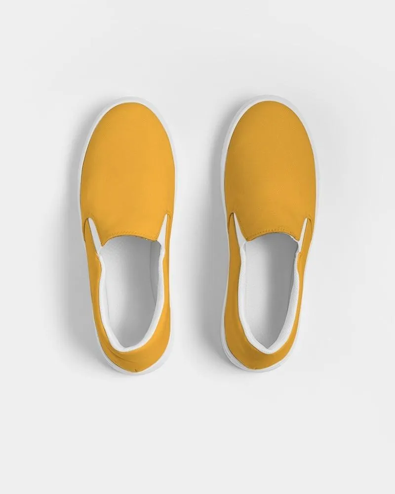 Bright Orange Slip-On Canvas Sneakers | Women's | Bright Pure Orange | C0M38Y100K0