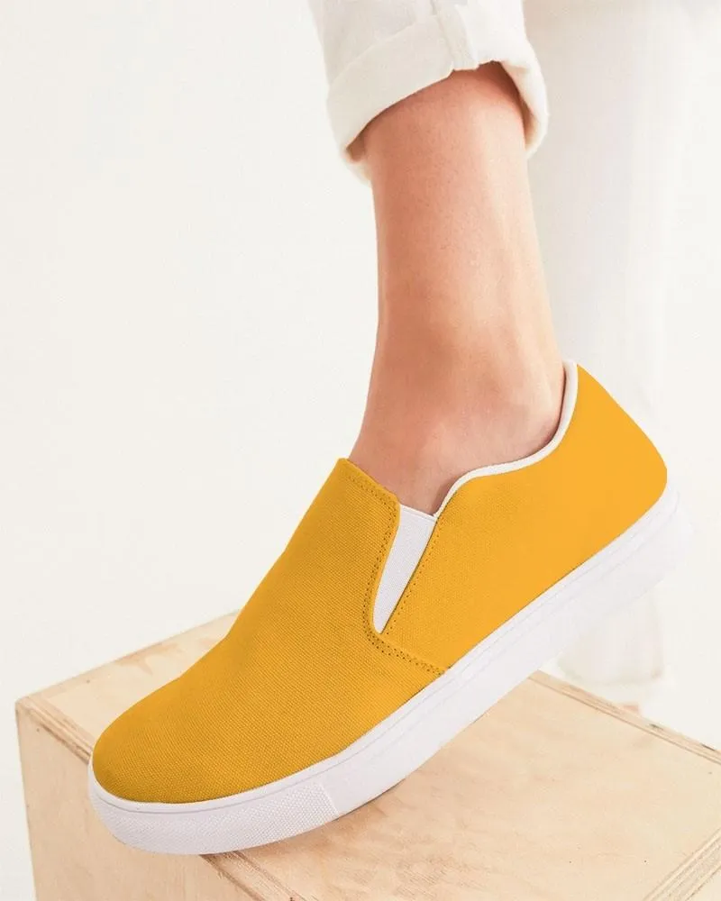 Bright Orange Slip-On Canvas Sneakers | Women's | Bright Pure Orange | C0M38Y100K0