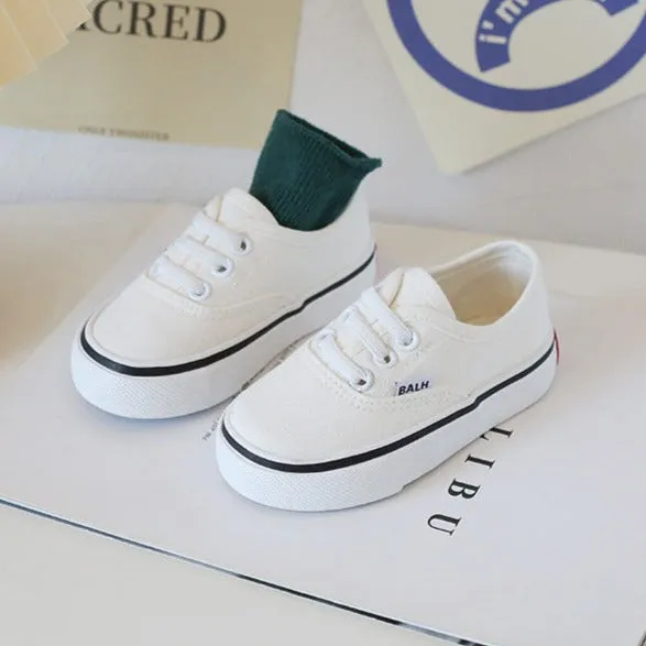 Bruce Solid Color Low Top Kids Canvas Shoes