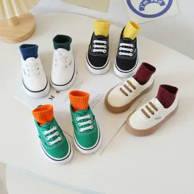 Bruce Solid Color Low Top Kids Canvas Shoes