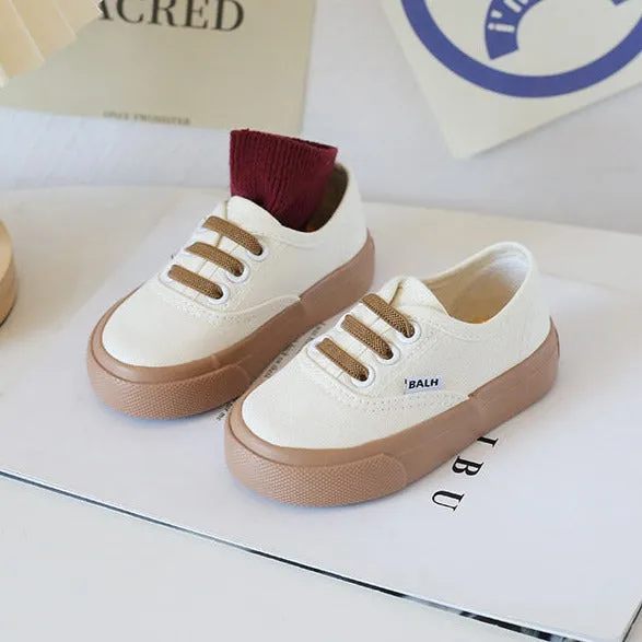 Bruce Solid Color Low Top Kids Canvas Shoes