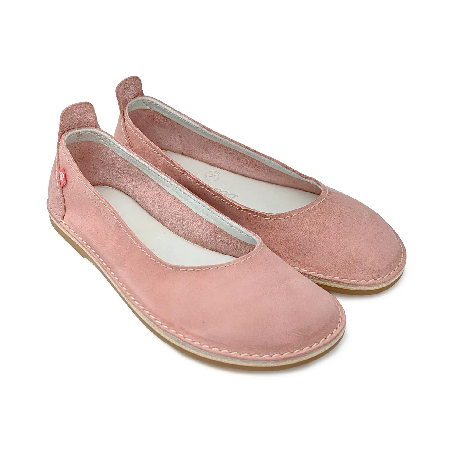 Bummel Zuri Leather Ballerina Shoe - Blush