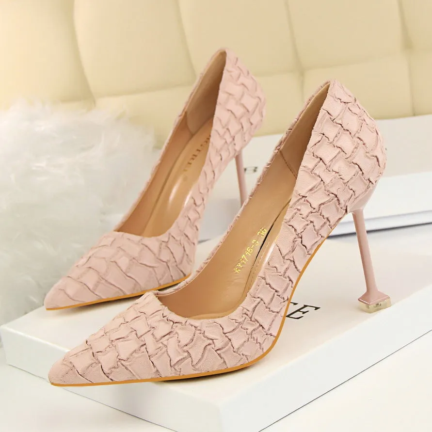 Candy Color Stiletto Heel Pointed Toe High Heels Party Shoes