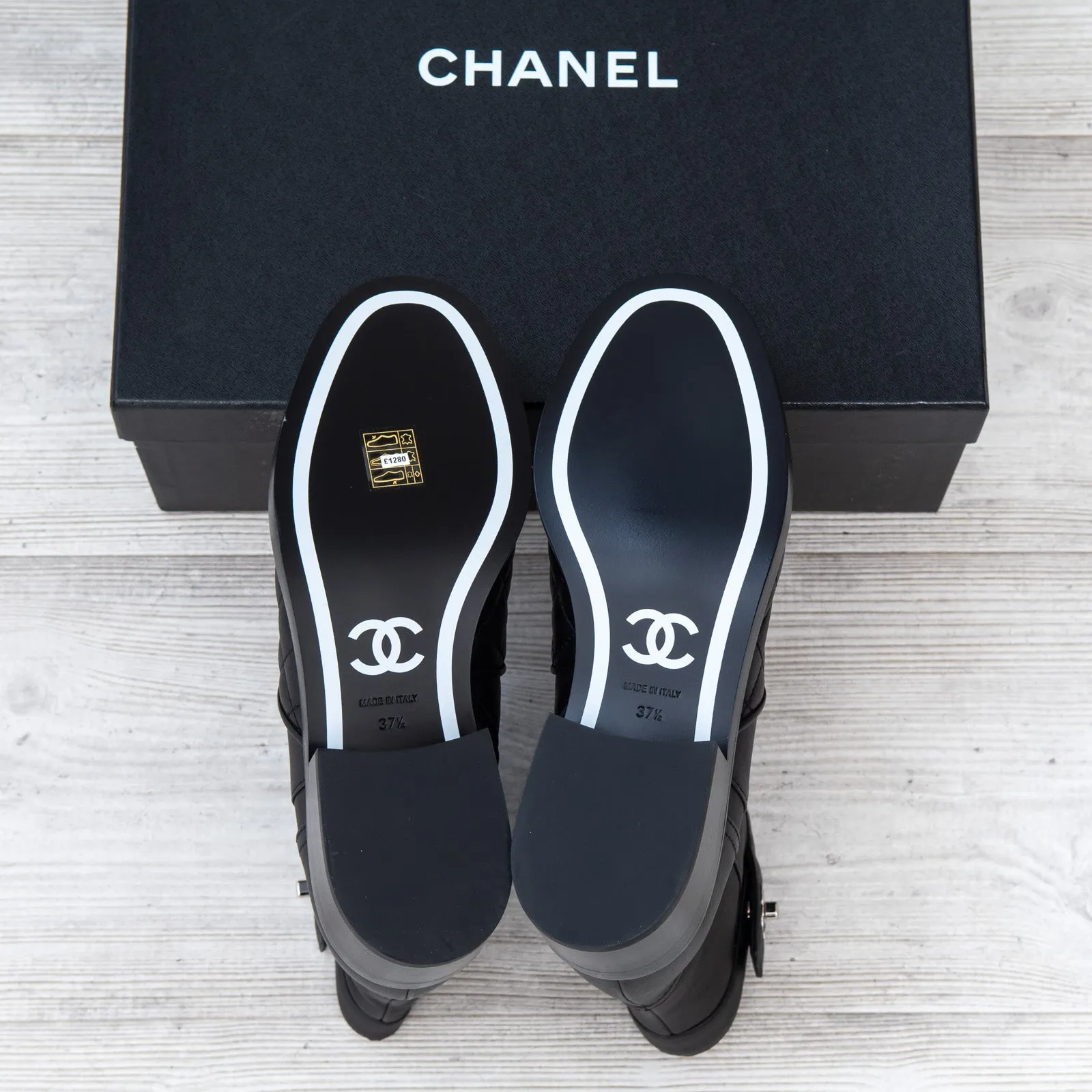 Chanel Black Quilted Leather Ankle Boots