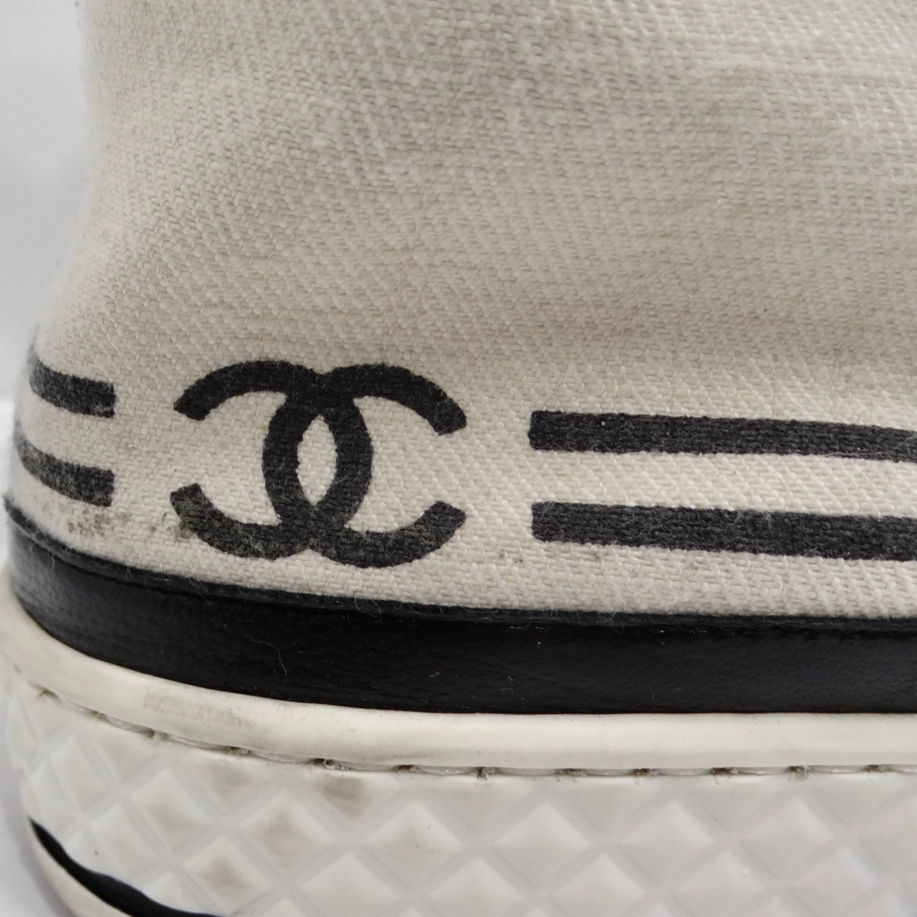 Chanel CC Canvas High Top Sneakers