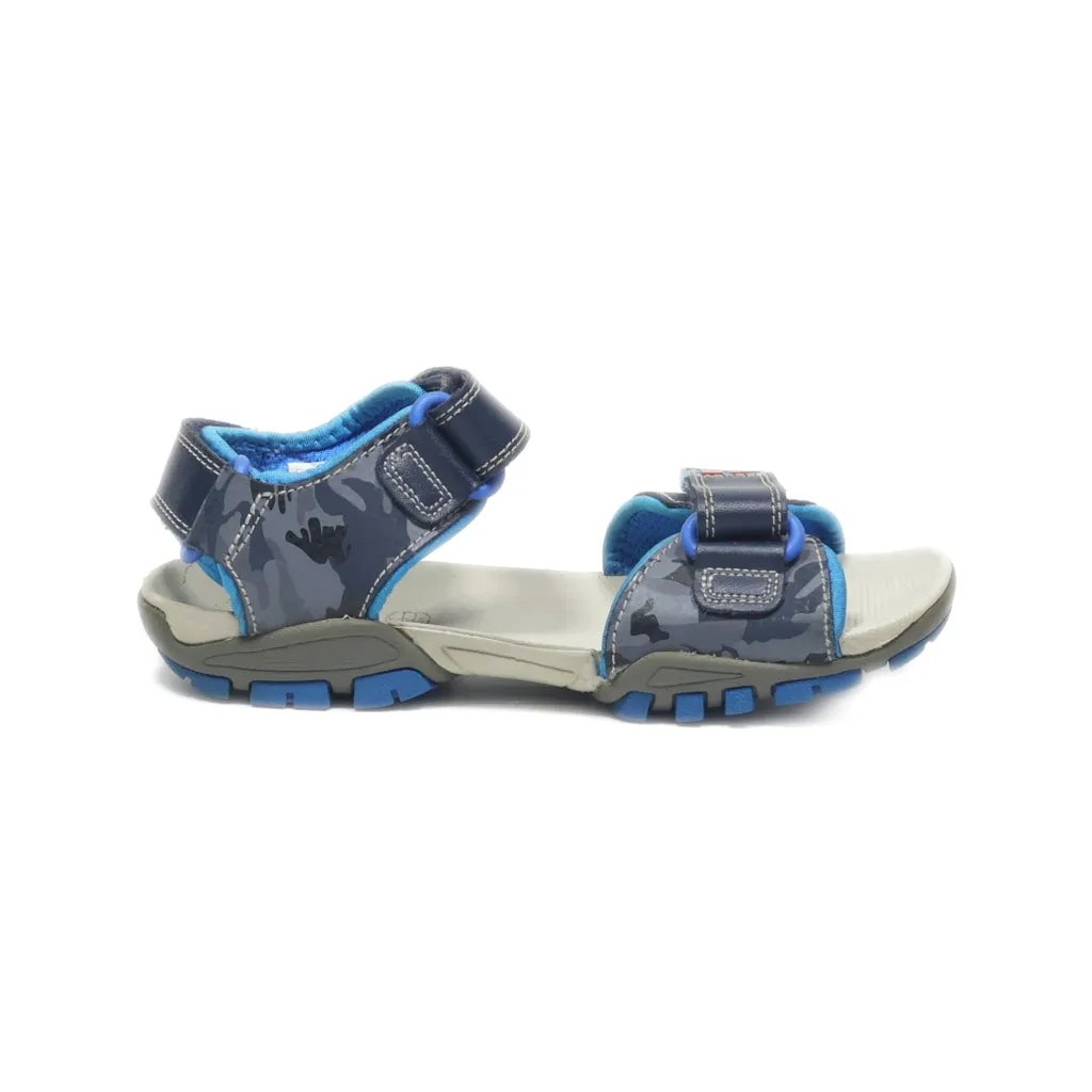 Clarks Enfants Flat Sandals Leather Blue Colour For Kids