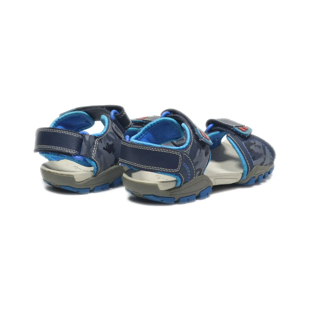 Clarks Enfants Flat Sandals Leather Blue Colour For Kids