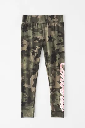 Converse Camo Girls Leggings - Shadow Green