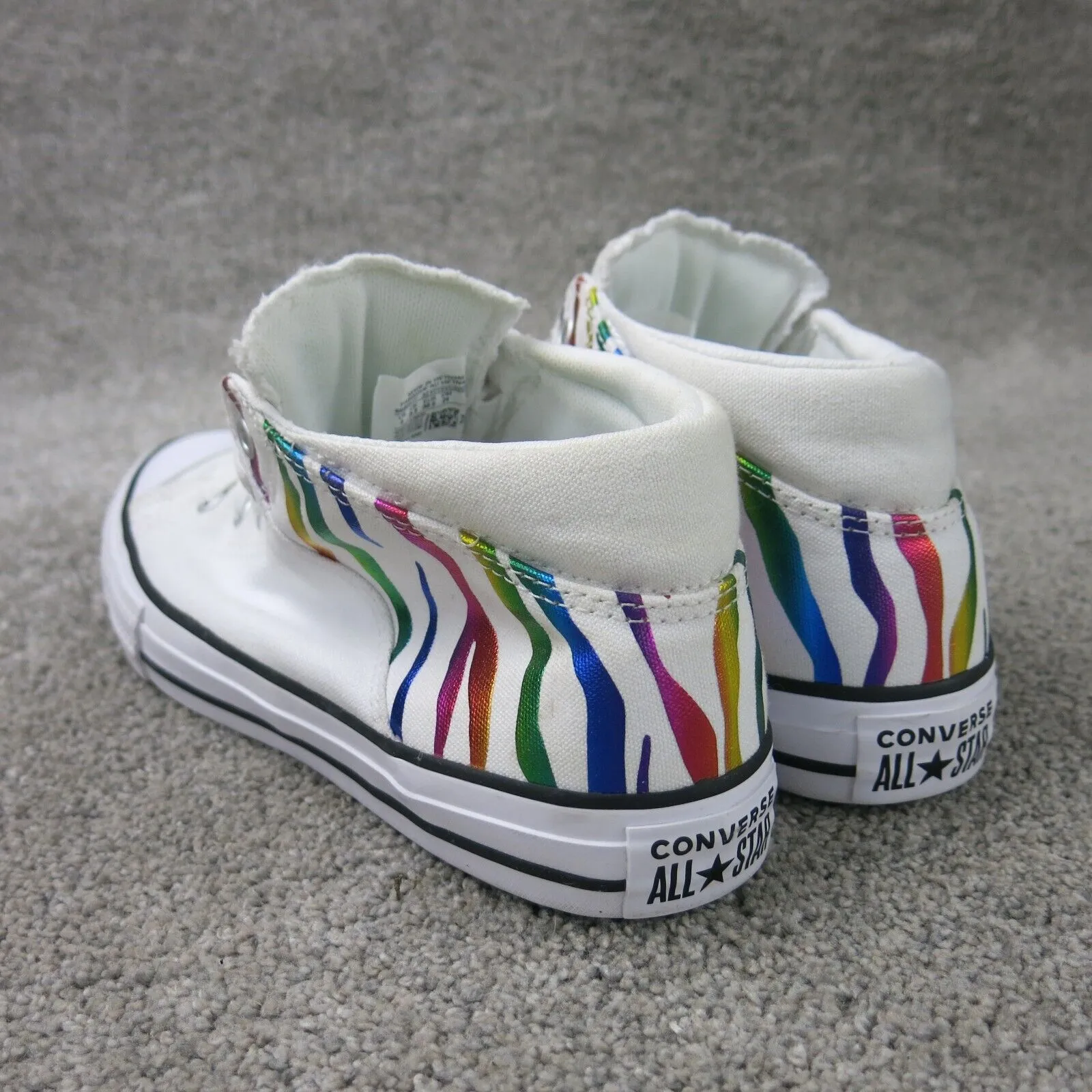 Converse Chuck Taylor All Star Hi Zebra Sneaker Baby/Toddler White/Rainbow US 6