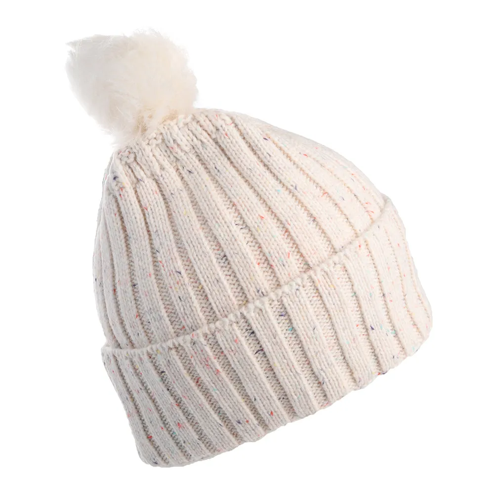 Converse Faux Fur Pom Bobble Hat - Cream