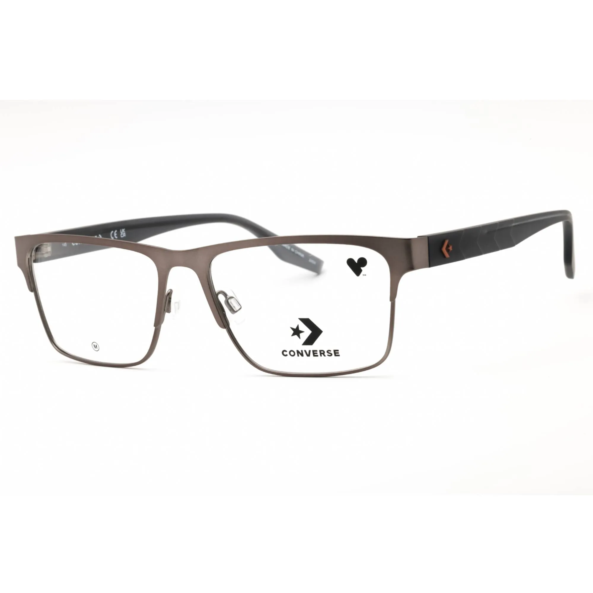 Converse Men's Eyeglasses - Satin Gunmetal Metal Rectangular Full Rim | CV3019 070