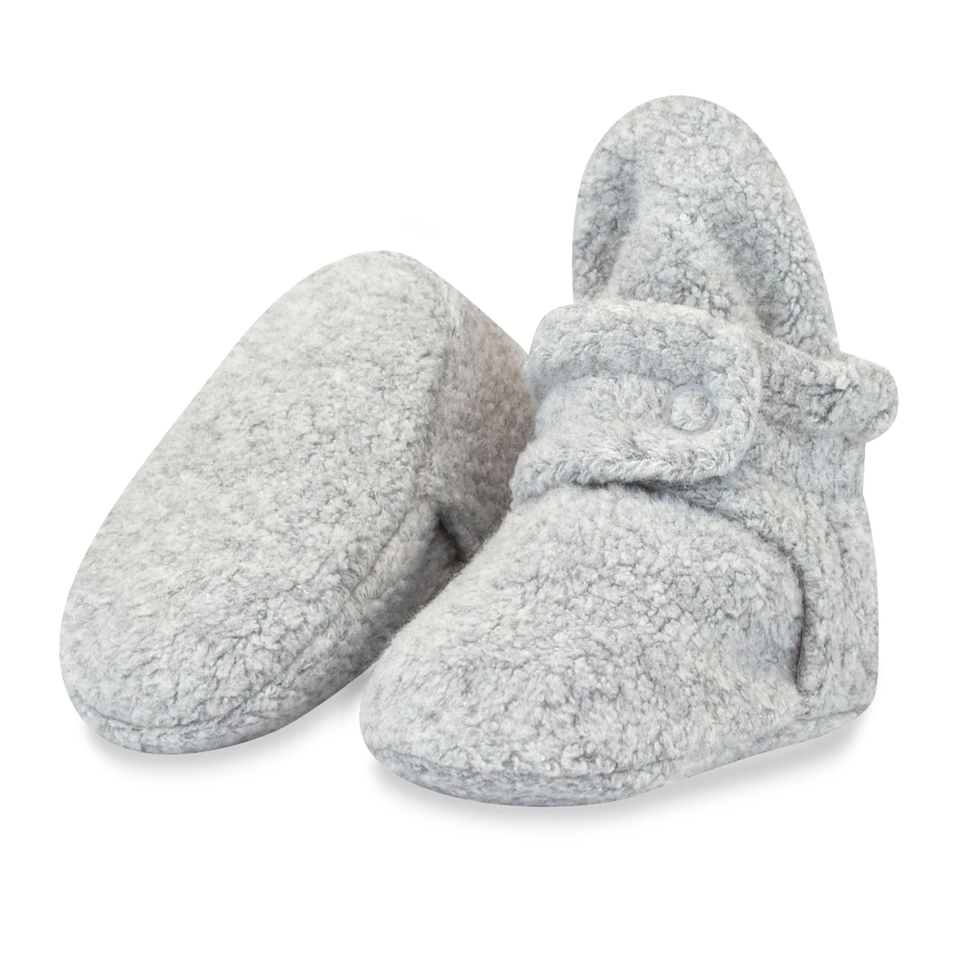 Cozie Fleece Baby Bootie 3 Pack - Heather Gray