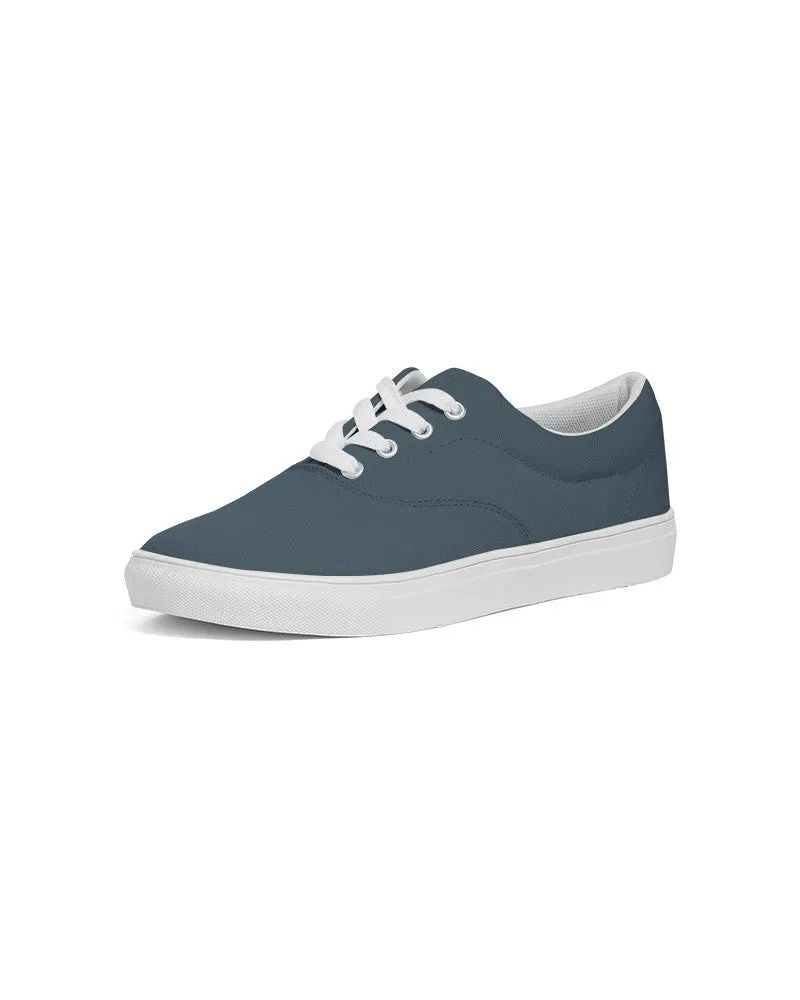 Dark Cyan Men's Canvas Sneakers | Men's | Dark Pale Pastel Cyan | C30M0Y0K80