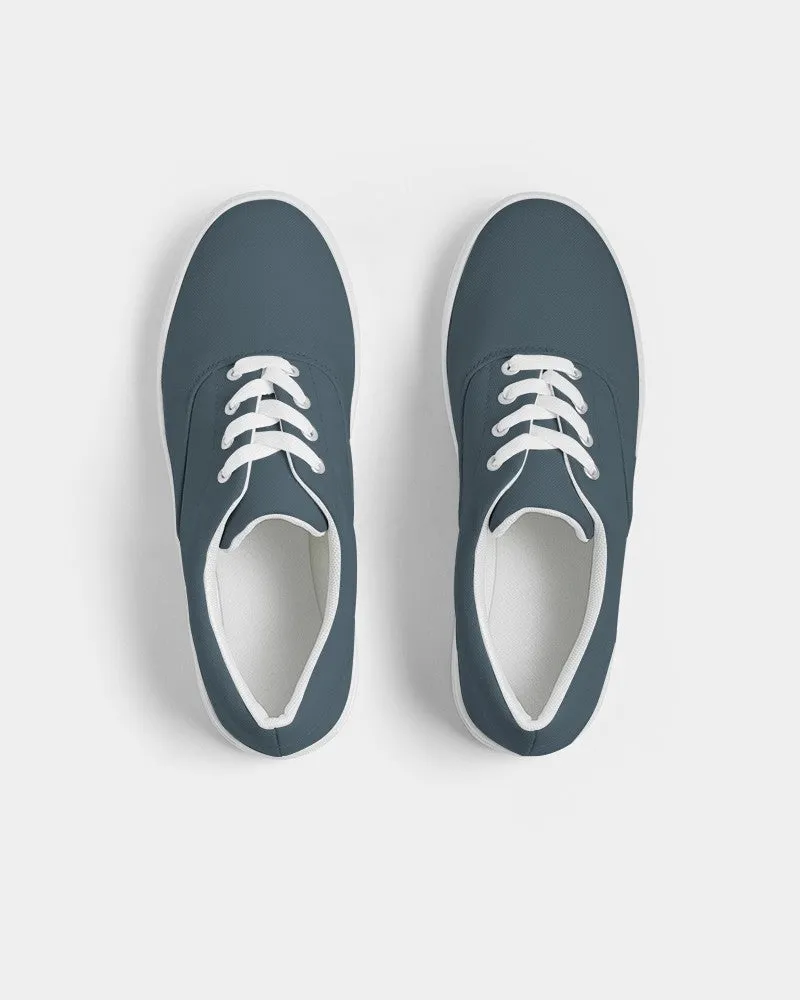 Dark Cyan Men's Canvas Sneakers | Men's | Dark Pale Pastel Cyan | C30M0Y0K80