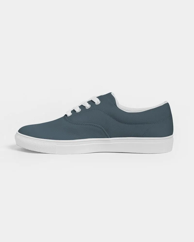 Dark Cyan Men's Canvas Sneakers | Men's | Dark Pale Pastel Cyan | C30M0Y0K80