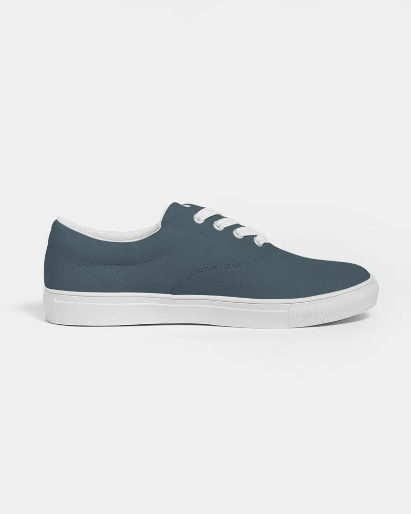 Dark Cyan Men's Canvas Sneakers | Men's | Dark Pale Pastel Cyan | C30M0Y0K80