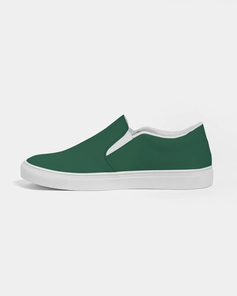 Dark Green Slip-On Canvas Sneakers | Men's | Dark Pastel Green | C60M0Y60K80