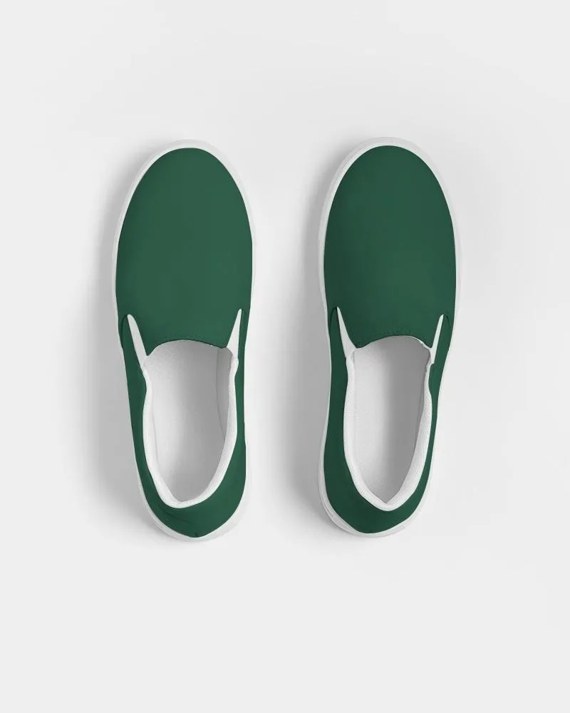 Dark Green Slip-On Canvas Sneakers | Men's | Dark Pastel Green | C60M0Y60K80