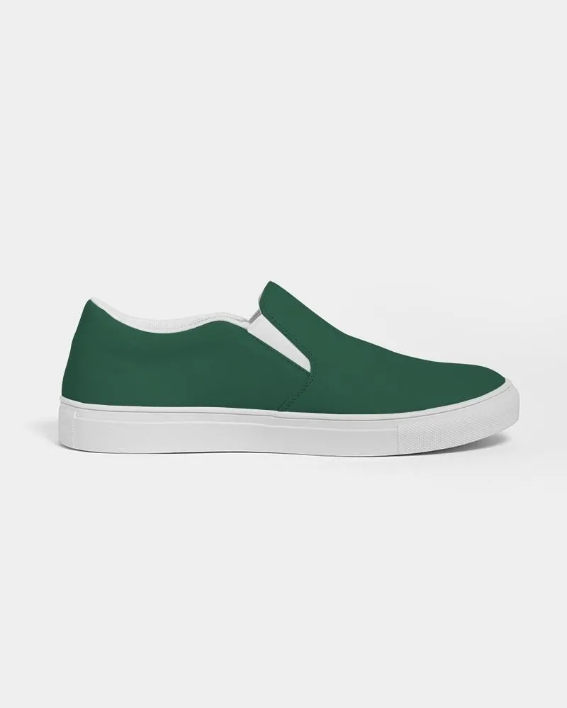 Dark Green Slip-On Canvas Sneakers | Men's | Dark Pastel Green | C60M0Y60K80