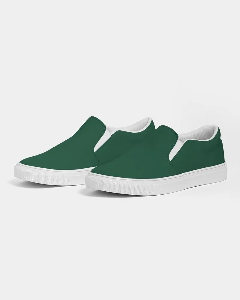 Dark Green Slip-On Canvas Sneakers | Men's | Dark Pastel Green | C60M0Y60K80