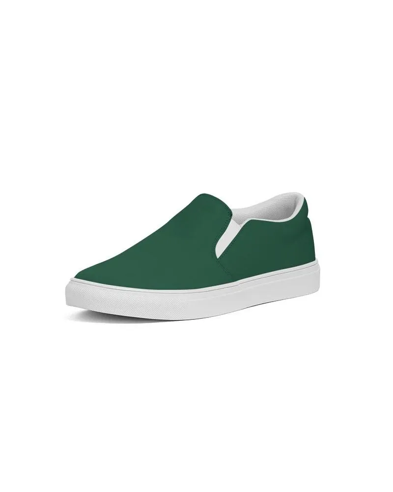 Dark Green Slip-On Canvas Sneakers | Men's | Dark Pastel Green | C60M0Y60K80