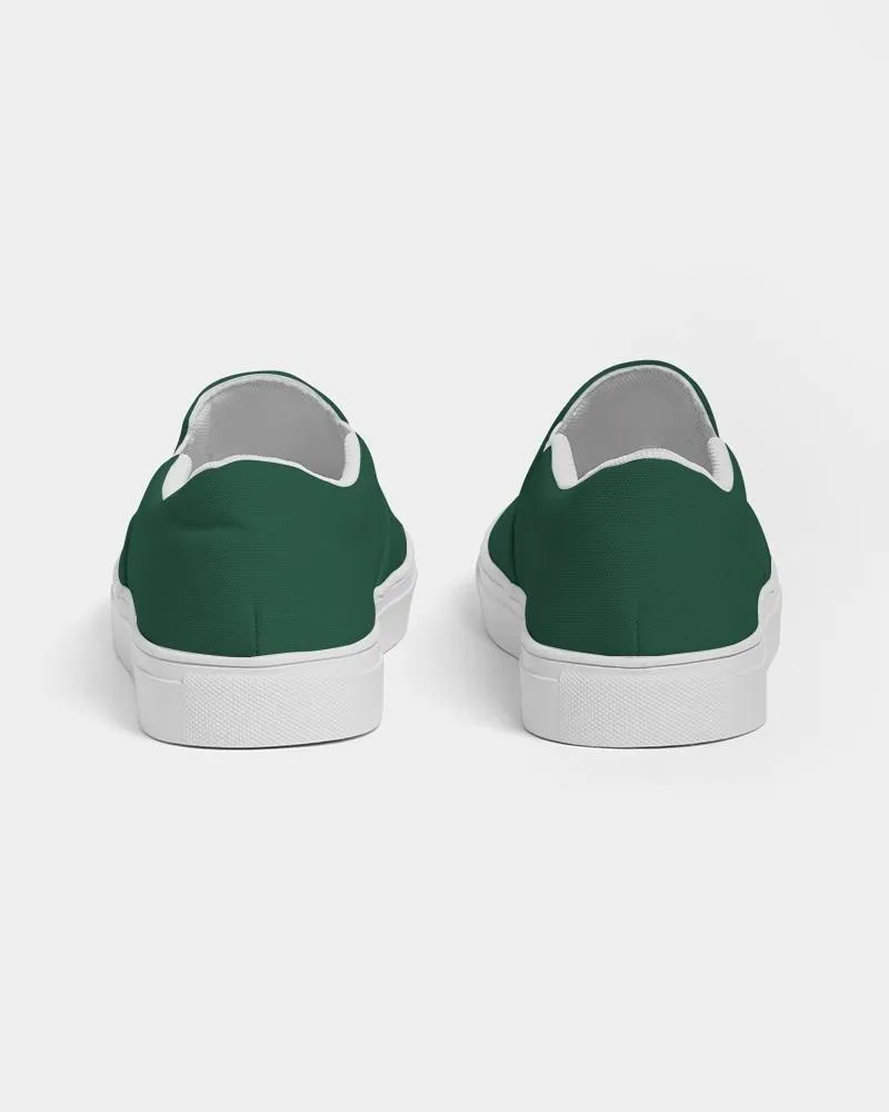 Dark Green Slip-On Canvas Sneakers | Men's | Dark Pastel Green | C60M0Y60K80