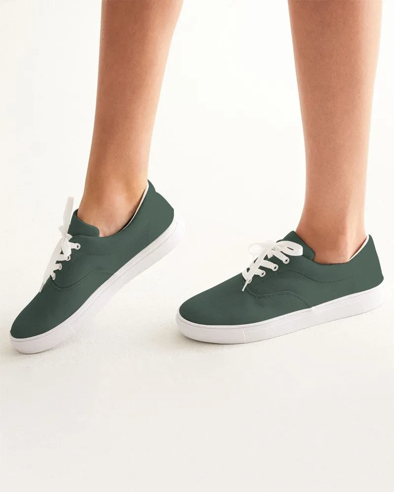 Dark Green Women's Canvas Sneakers | Women's | Dark Pale Pastel Green | C30M0Y30K80