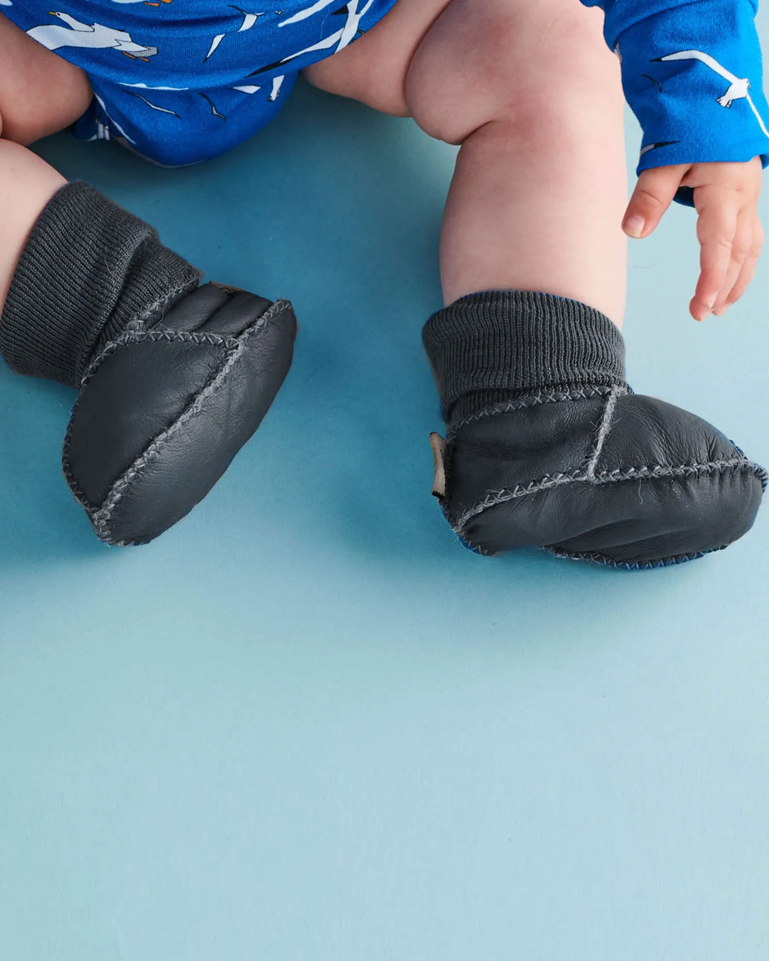 Dark Grey Baby Booties