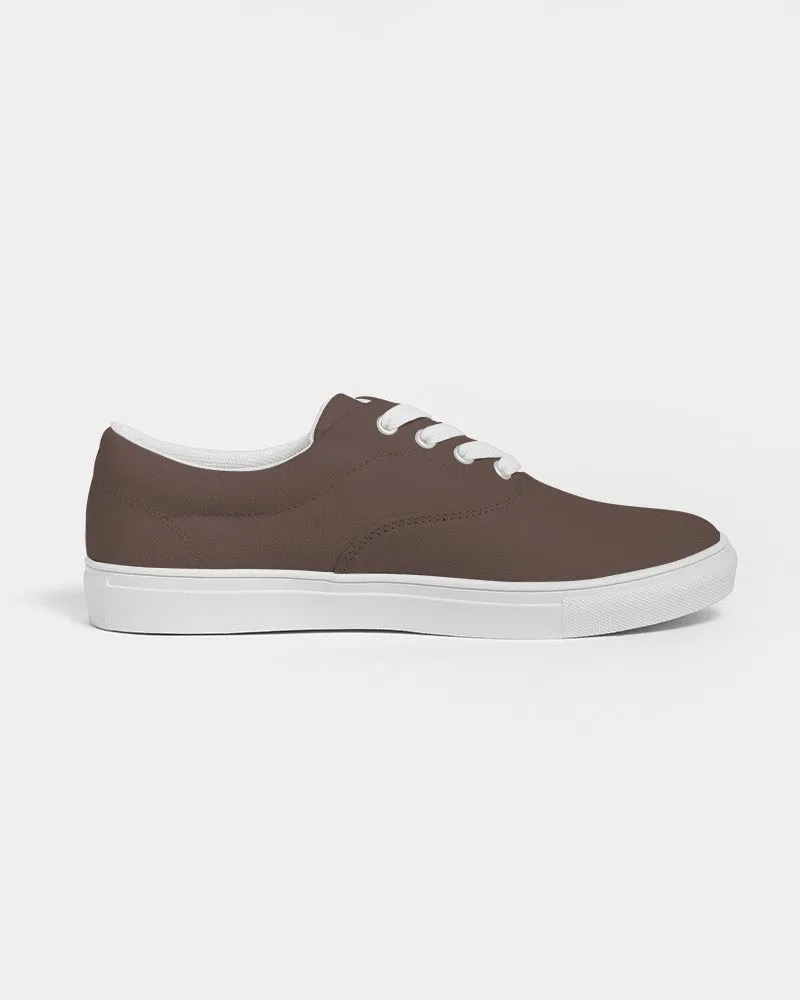 Dark Red Brown Women's Canvas Sneakers | Women's | Dark Pale Pastel Red Brown | C0M30Y30K80