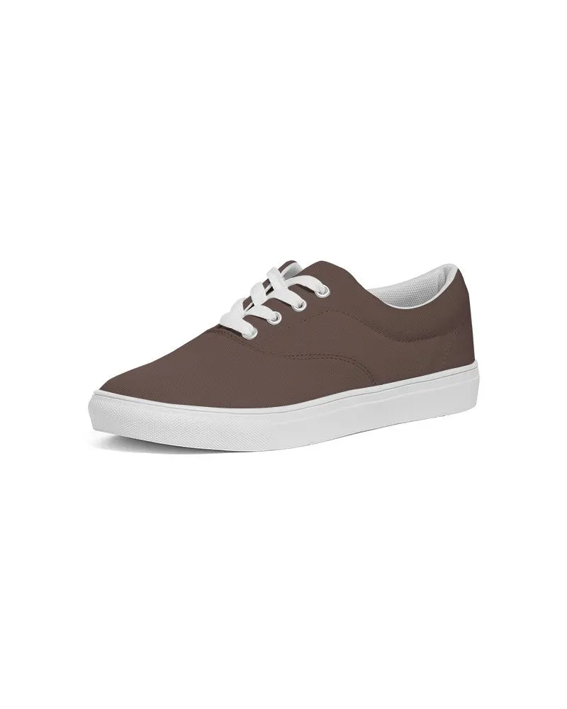 Dark Red Brown Women's Canvas Sneakers | Women's | Dark Pale Pastel Red Brown | C0M30Y30K80