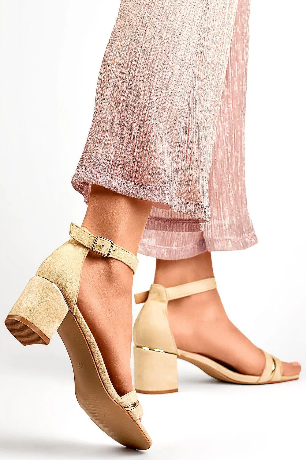 Eco-Suede Block Heel Sandals - Stylish Comfort for Fashionable Women