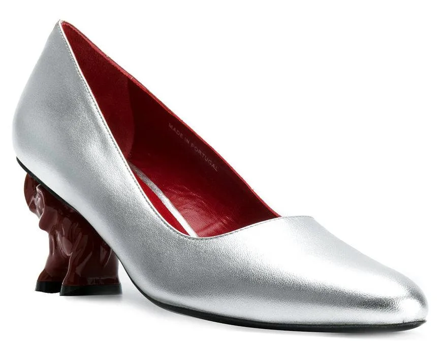 Elephant Heel Pumps - Black, Red, Silver