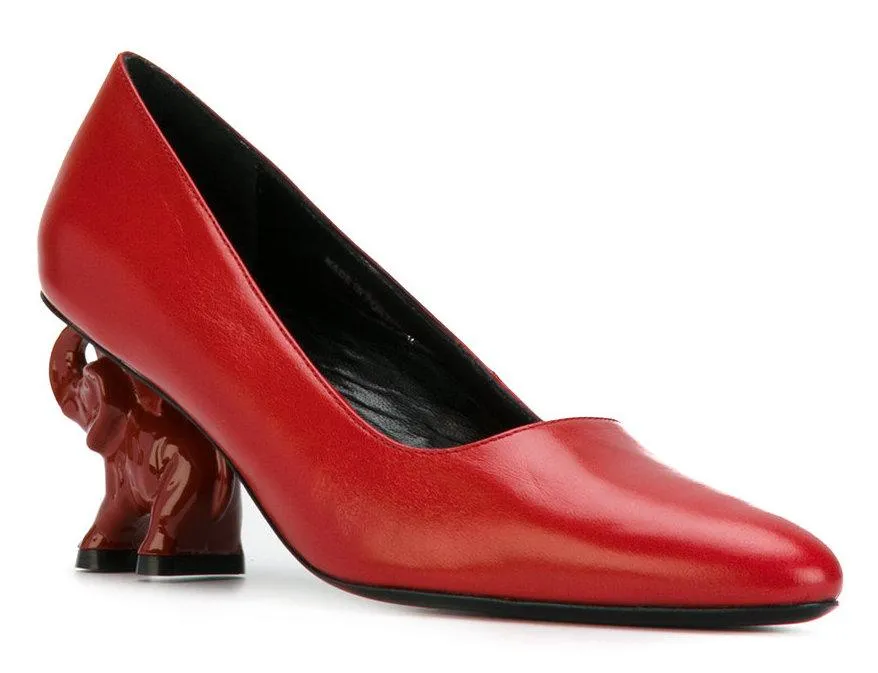 Elephant Heel Pumps - Black, Red, Silver