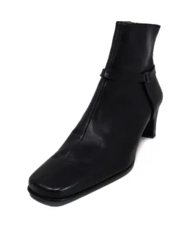 Ferragamo Black Leather Booties sz 10.5