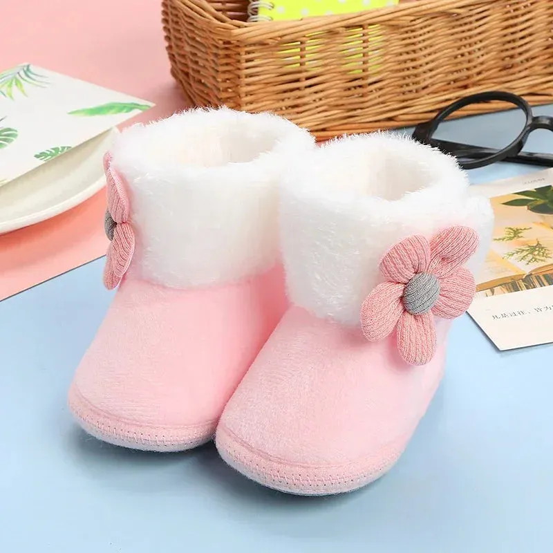 Flower Design Comfortable Baby Snow Booties