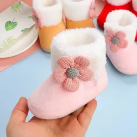 Flower Design Comfortable Baby Snow Booties