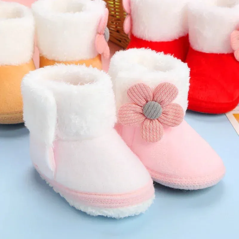 Flower Design Comfortable Baby Snow Booties