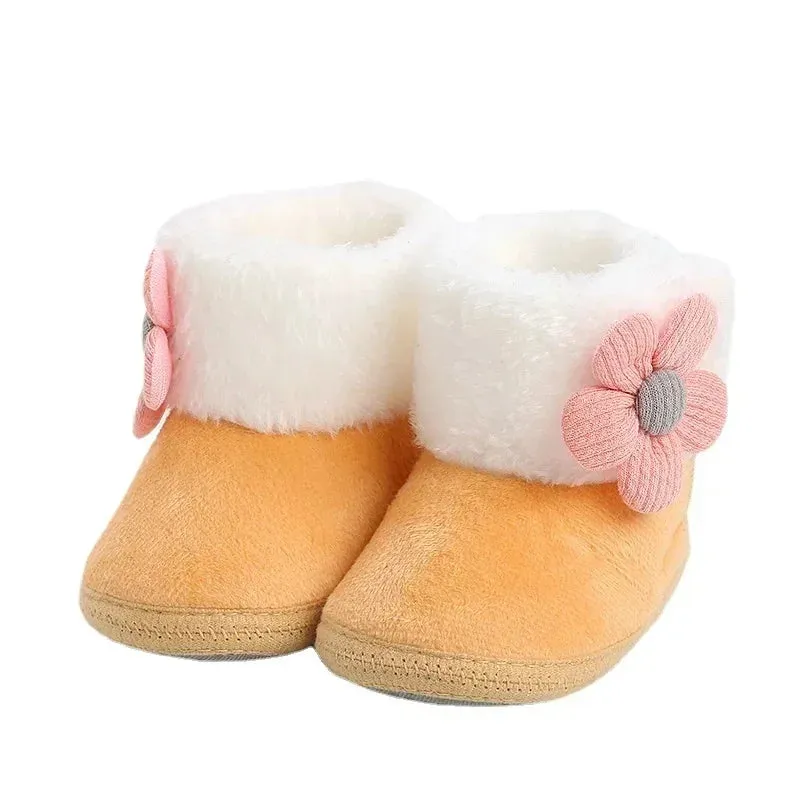 Flower Design Comfortable Baby Snow Booties